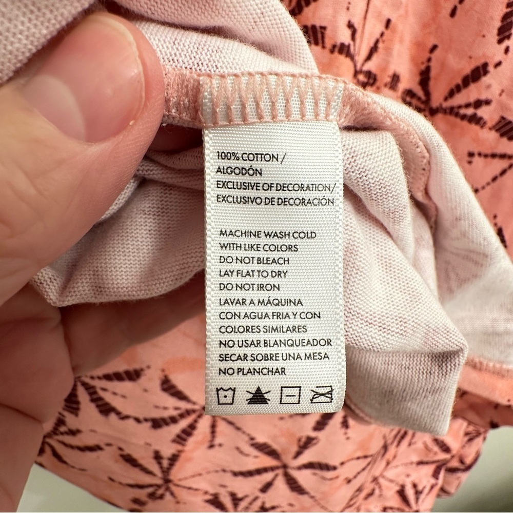 Rebecca Minkoff Brushed Cotton Pink Shibori Rose Patterned Women's Pajama SZ 1X - Picture 6 of 7